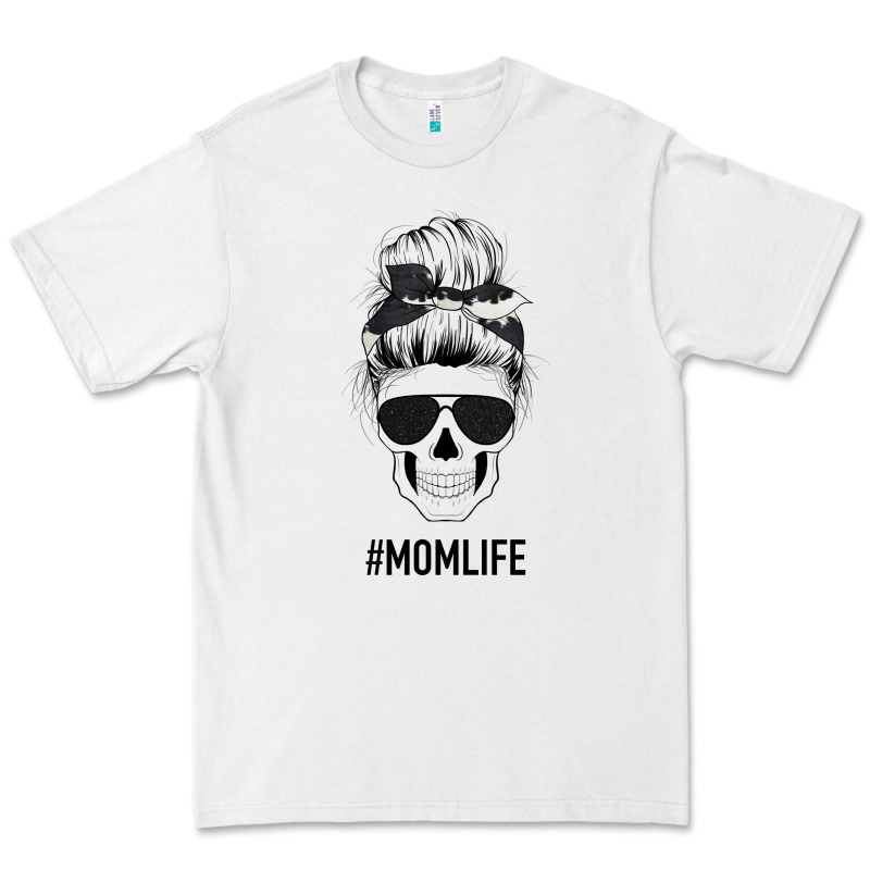 Black Glitter Cowhide Patterned Mom Skull Premium Tee by Bettercallsaul | Teevron
