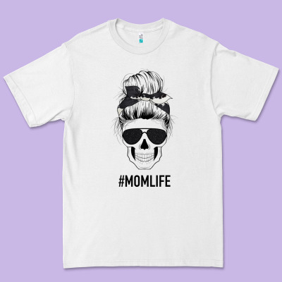 Black Glitter Cowhide Patterned Mom Skull Premium Tee Designed By Bettercallsaul