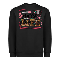 Black Nurse life leopard frame Heavyweight Sweatshirt - LillyAllenDesigns