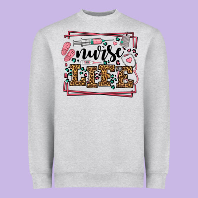 Nurse Life Leopard Frame Heavyweight Sweatshirt Designed By Lillyallendesigns