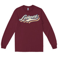 Burgundy I Love Lockport City Usa Retro Vintage Long Sleeve Tee - minhPixels