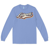 Colony Blue I Love Lockport City Usa Retro Vintage Long Sleeve Tee - minhPixels