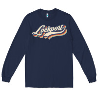 Navy I Love Lockport City Usa Retro Vintage Long Sleeve Tee - minhPixels