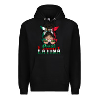 Black proud latina messy bun mama Premium Hoodie - BundleAndBundleShop