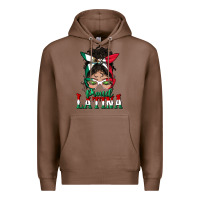 Chestnut proud latina messy bun mama Premium Hoodie - BundleAndBundleShop