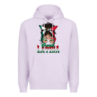 Lilac proud latina messy bun mama Premium Hoodie - BundleAndBundleShop