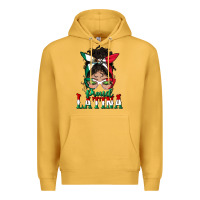 Mustard proud latina messy bun mama Premium Hoodie - BundleAndBundleShop