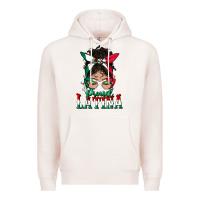 Pale Pink proud latina messy bun mama Premium Hoodie - BundleAndBundleShop