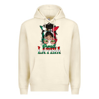 Sandshell proud latina messy bun mama Premium Hoodie - BundleAndBundleShop