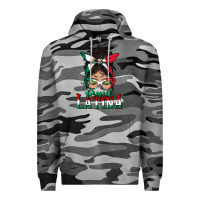 Slate Camo proud latina messy bun mama Premium Hoodie - BundleAndBundleShop