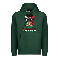 Sports Green proud latina messy bun mama Premium Hoodie - BundleAndBundleShop