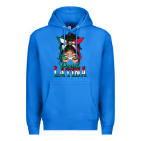 True Royal proud latina messy bun mama Premium Hoodie - BundleAndBundleShop
