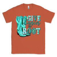 Copper Give Cancer the boot Ovarian Cancer teal ribbon Classic Tee - NancyCooperArtShop