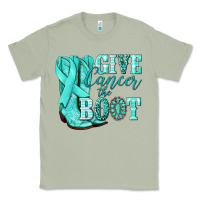 Matcha Give Cancer the boot Ovarian Cancer teal ribbon Classic Tee - NancyCooperArtShop