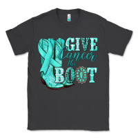 Smoke Give Cancer the boot Ovarian Cancer teal ribbon Classic Tee - NancyCooperArtShop