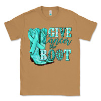 Toasted Coconut Give Cancer the boot Ovarian Cancer teal ribbon Classic Tee - NancyCooperArtShop