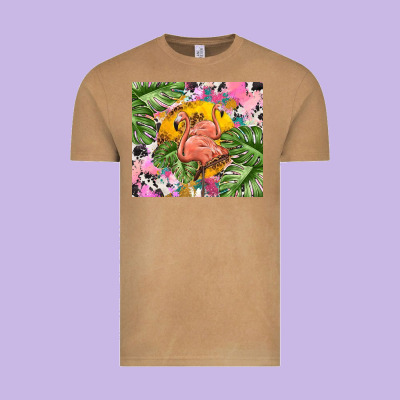 Flamingo With Leopard Vintage Tee Designed By Tumblerdesignbyshophia