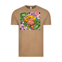 Vintage Coffee flamingo with leopard Vintage Tee - TumblerDesignByShophia