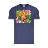 Vintage Denim flamingo with leopard Vintage Tee - TumblerDesignByShophia