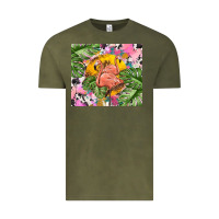 Vintage Olive flamingo with leopard Vintage Tee - TumblerDesignByShophia