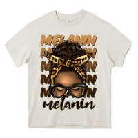 Melanin Afro Messy Bun Heavy Core Tee | Teevron
