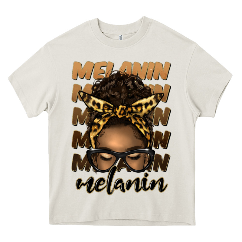 Melanin Afro Messy Bun Heavy Core Tee by Artiststas | Teevron