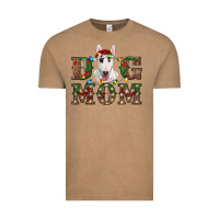 Vintage Coffee Christmas Dog Mom Bull Terrier Vintage Tee - RanaPortraitStore