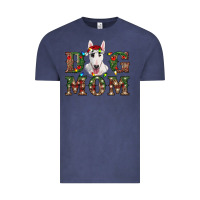 Vintage Denim Christmas Dog Mom Bull Terrier Vintage Tee - RanaPortraitStore