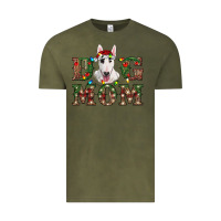 Vintage Olive Christmas Dog Mom Bull Terrier Vintage Tee - RanaPortraitStore