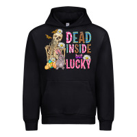 Black easter dead inside but lucky  with skeleton Urban Hoodie - AdoDesignShop