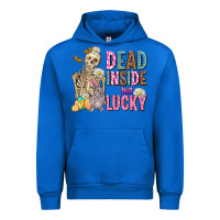 Cobalt easter dead inside but lucky  with skeleton Urban Hoodie - AdoDesignShop