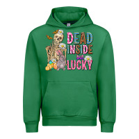 Emerald easter dead inside but lucky  with skeleton Urban Hoodie - AdoDesignShop