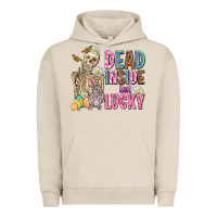 Pigment French Oak easter dead inside but lucky  with skeleton Urban Hoodie - AdoDesignShop