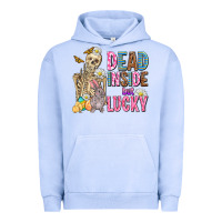 Pigment Grape Ice easter dead inside but lucky  with skeleton Urban Hoodie - AdoDesignShop