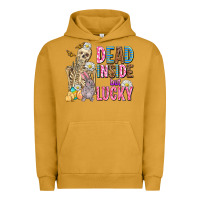 Pigment Peanut Butter easter dead inside but lucky  with skeleton Urban Hoodie - AdoDesignShop