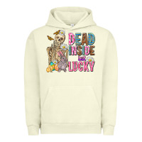 Pigment Pistachio easter dead inside but lucky  with skeleton Urban Hoodie - AdoDesignShop