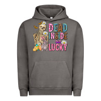 Pigment Tornado easter dead inside but lucky  with skeleton Urban Hoodie - AdoDesignShop