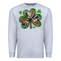 Heather Grey western st patricks day shamrocks Premium Sweatshirt - Artiststas