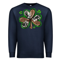 Navy western st patricks day shamrocks Premium Sweatshirt - Artiststas