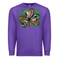 Purple western st patricks day shamrocks Premium Sweatshirt - Artiststas