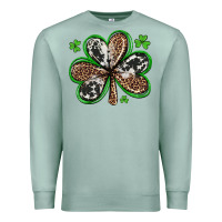 Seafoam western st patricks day shamrocks Premium Sweatshirt - Artiststas