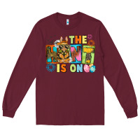 Burgundy The hunt is on Easter Day Long Sleeve Tee - CowGirlArtShop