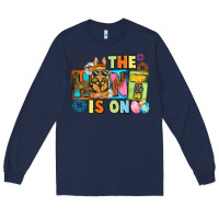 Navy The hunt is on Easter Day Long Sleeve Tee - CowGirlArtShop