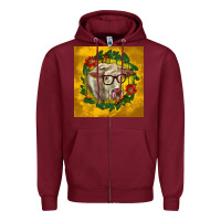 Burgundy christmas charolais cow face Zipper Hoodie - LillyAllenDesigns