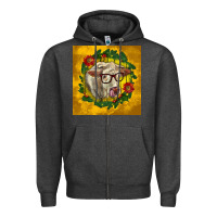 Charcoal Heather christmas charolais cow face Zipper Hoodie - LillyAllenDesigns