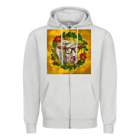 Dove Grey christmas charolais cow face Zipper Hoodie - LillyAllenDesigns