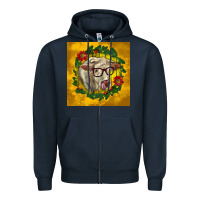 Navy christmas charolais cow face Zipper Hoodie - LillyAllenDesigns