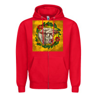 Red christmas charolais cow face Zipper Hoodie - LillyAllenDesigns