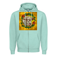 Seafoam christmas charolais cow face Zipper Hoodie - LillyAllenDesigns