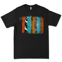 Black Western Leopard Glitter Aztec Cowhide Pattern Brushstroke Premium Tee - Bettercallsaul
